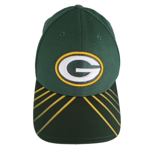 Green Bay Packer Football Cap Hat Adjustable Embroidered Air Vent Green & Gold - Picture 2 of 9